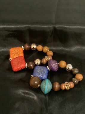 Colorful Beaded Women's Bracelet Set - Multicolor